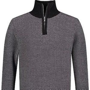 Boys' Half Zip Pullover Sweater, Ribbed Neckline & Logo Detailing